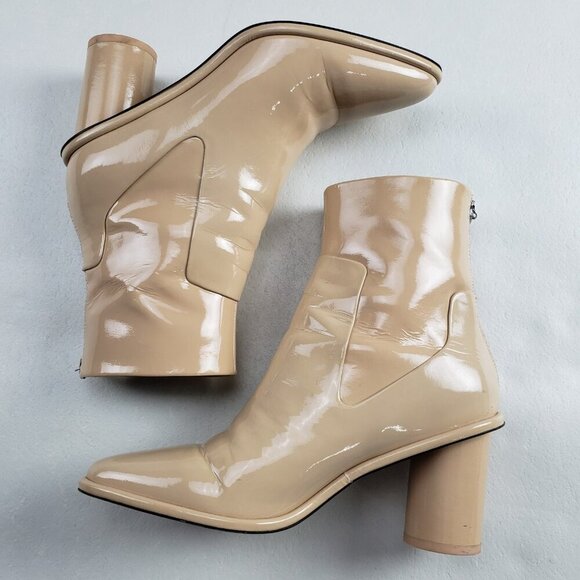 Rag & Bone Wiley High Boot Womens 10 EU 40 Beige Patent Leather Ankle Heeled - Picture 9 of 14